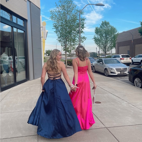 Selling Dillards Navy Prom Dress. Worn only for a couple hours. - Picture 3 of 3